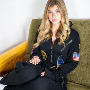 Onepiece Aviator Onesie Black